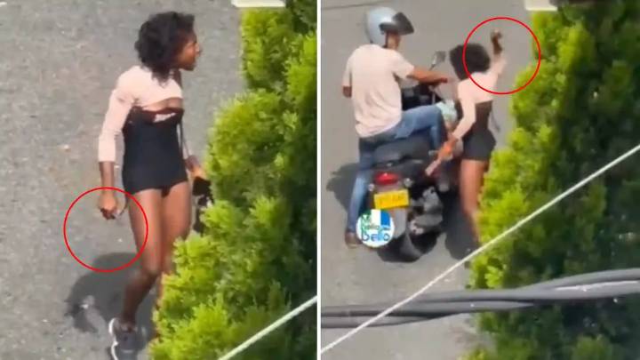 Video | Con puñal una joven habitante de calle amenazaba e intentaba agredir a vecinos en Bello, Antioquia