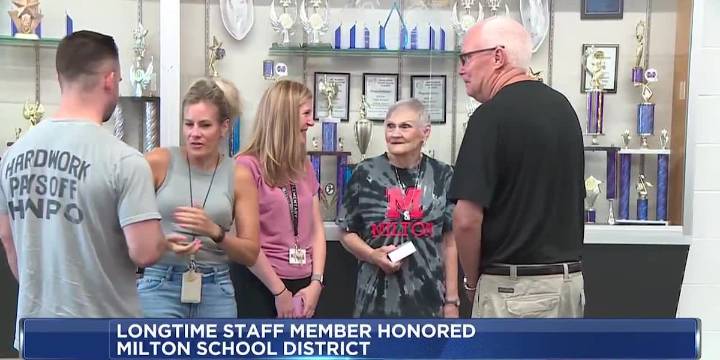 Milton East Elementary custodian celebrates 50 years of service with school district