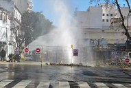 Palermo. El video que muestra la impresionante fuga de gas tras la rotura de un caño
