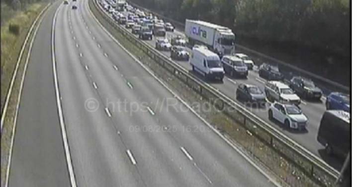 Live: M5 closed after lorry and bike crash near Gloucester