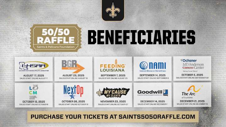New Orleans Saints kick off 2025 season with 50/50 raffle to benefit local charities