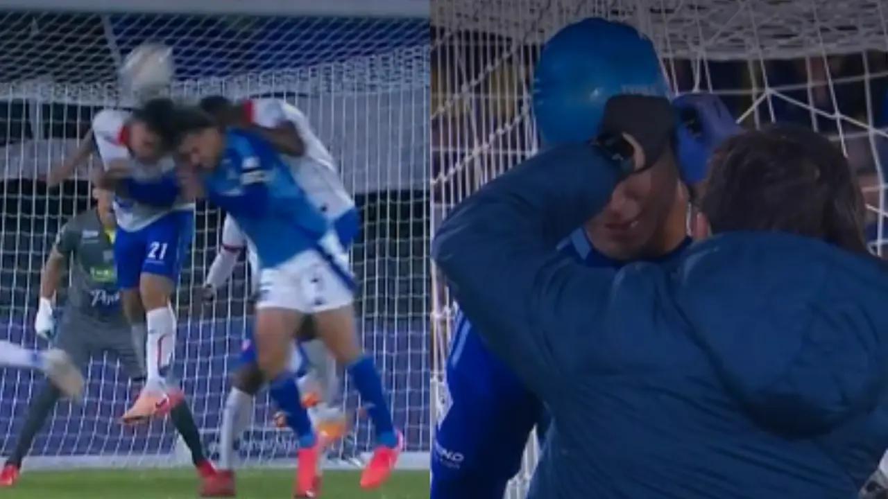 Figura de Millonarios terminó en el suelo con sangre en la cabeza, tras choque con rival