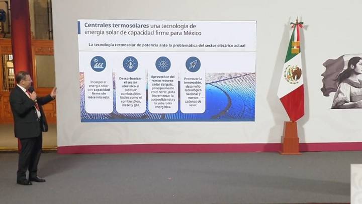 Sheinbaum presenta planes de la CFE para plantas termosolares en BCS