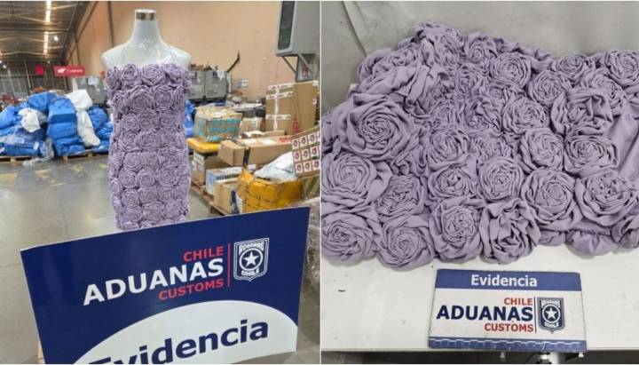 FOTOS: así era el vestido que ocultaba 68 sobres de cocaína enviado en Vitacura