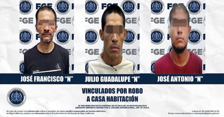 Enfrentan proceso tres hombres acusados de robo a casa habitación