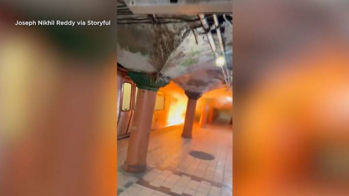 Train passengers in New Jersey flee after fire breaks out underneath the train