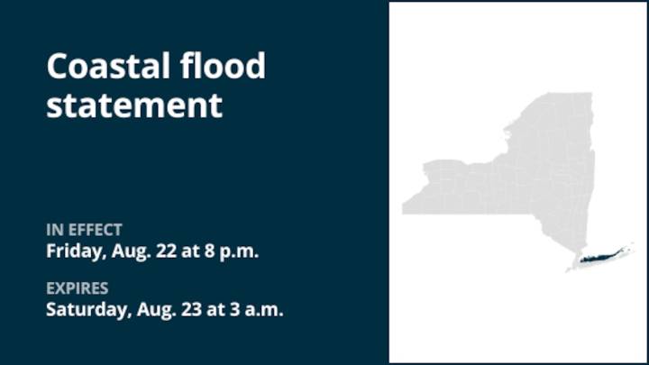 NY weather: Coastal flood statement issued for Suffolk and Nassau counties until 3 a.m. Saturday