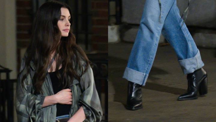Anne Hathaway Keeps the Ankle Boot Trend Alive in Devil Wears Prada 2