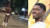 Lil Nas X parades around Studio City in underwear