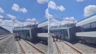 Se descarrila el Tren Maya en la estación de Izamal, Yucatán