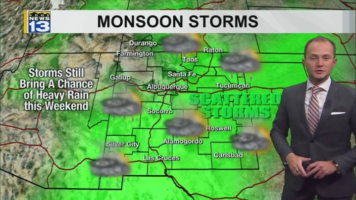 Monsoon storm chances continue through the weekend