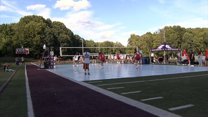 Burnt Hills hosts first outdoor volleyball game in state history