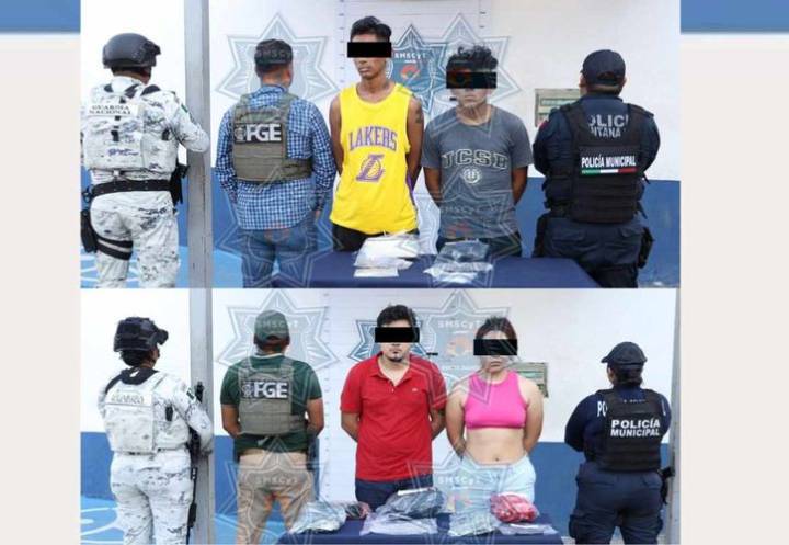 Operativo “Blindaje Cancún” deja a cuatro personas por narcomenudeo