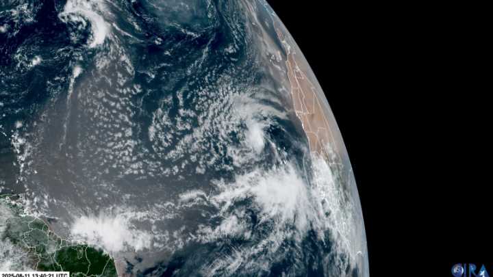 Tropical Storm Erin forms in the Atlantic and is expected to strengthen into the first hurricane of the season