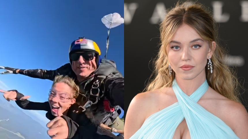¡SALTANDO A LA FAMA! Sydney Sweeney desata la locura con su impresionante salto en paracaídas ¡Mira el video que está arrasando en redes!