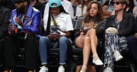 Delaware native Aubrey Plaza wears "Philly is a women's sports town" shirt at a WNBA game in Brooklyn