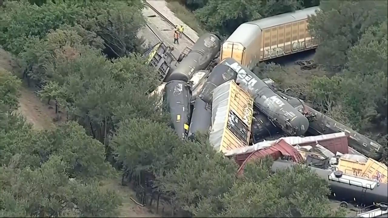 Dozens of Union Pacific train cars derail near Texas town, no injuries reported