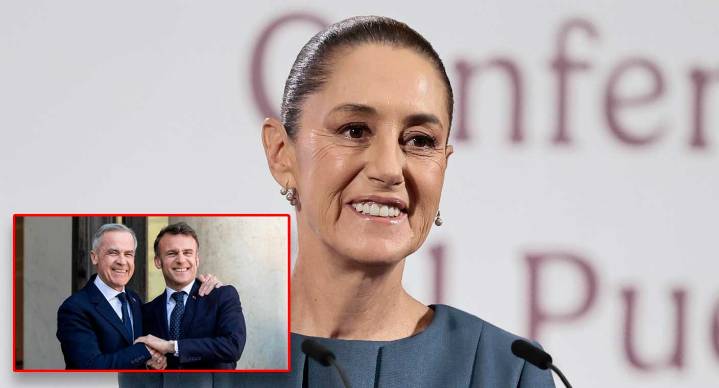 Sheinbaum anuncia próximas visitas de Macron de Francia y Carney de Canadá a México