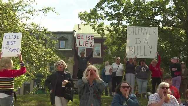 Congresswoman Elise Stefanik met with boos, jeers during renaming ceremony
