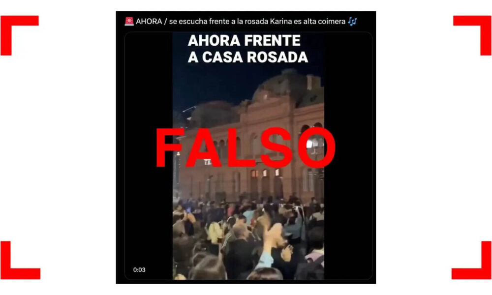 Video viral de protesta contra Karina en Casa Rosada no es actual y su audio fue manipulado