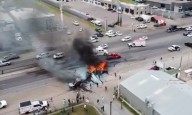 Cuatro personas mueren en choque e incendio en el Corredor Comercial de Cuauhtémoc