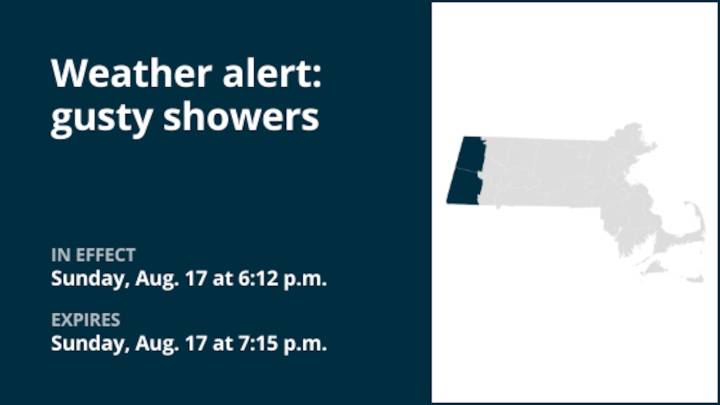 Be prepared for gusty showers in Berkshire County Sunday evening