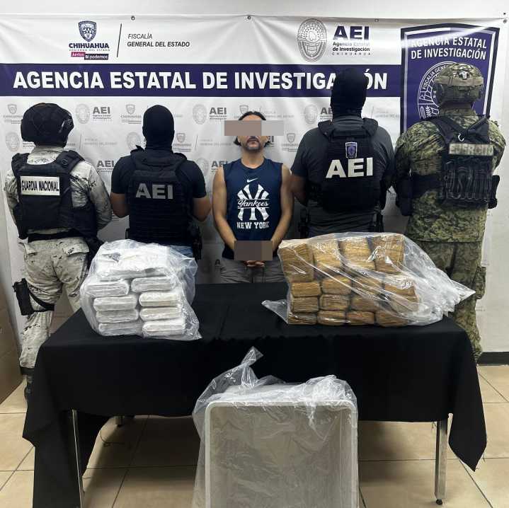Detienen a sujeto en Juárez con 22 kilos de droga