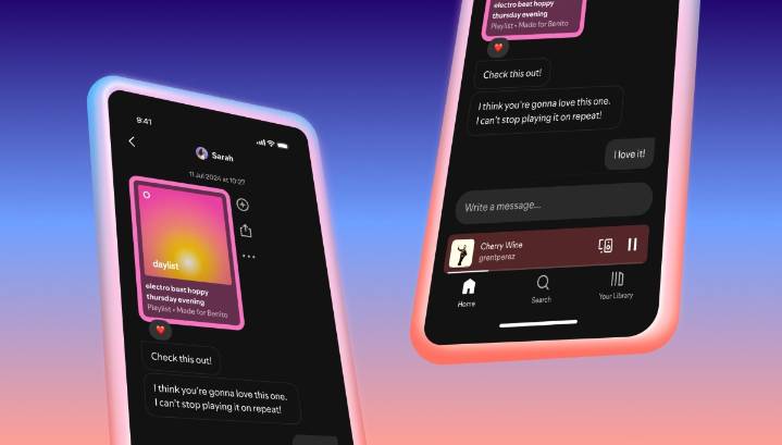 Spotify launches a messaging feature in a bid to become more social