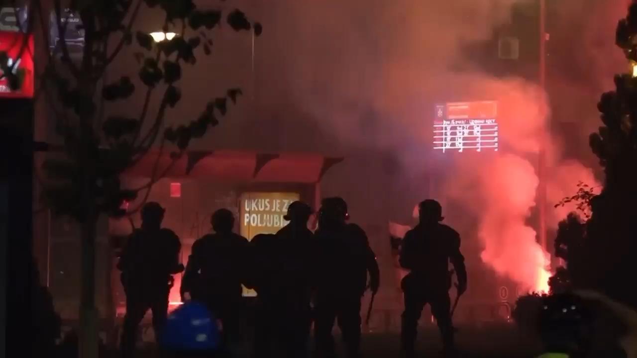 Serbia's police clash with anti-government protesters in downtown Belgrade