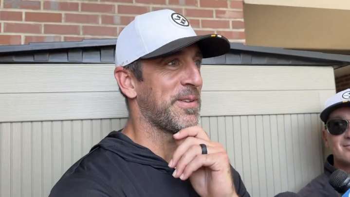 Aaron Rodgers Takes Jab at Joe Biden Recalling Wandering Around Pre