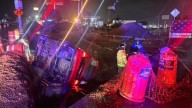 Ebrio joven cayó en su vehículo en una zanja en Siglo XXI y Avenida de los Maestros en Aguascalientes