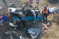 Ruta 34: tres personas resultaron heridas tras el vuelco de una camioneta