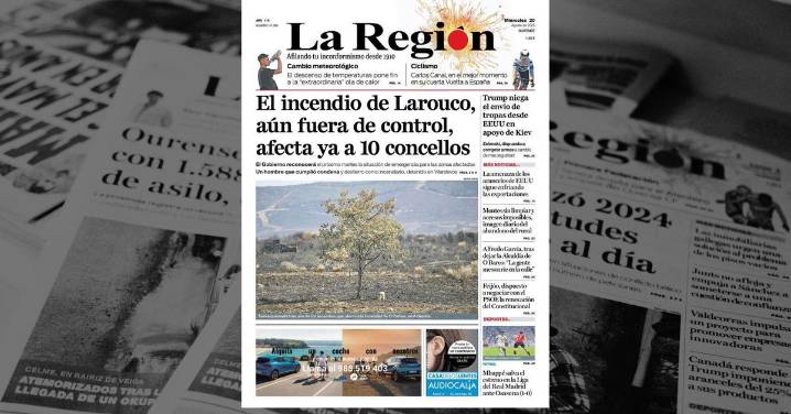 La portada de La Región de este miércoles, 20 de agosto