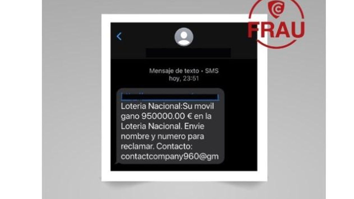 Alerta ante una nueva ciberestafa: "Su móvil ganó 950.000 euros en la Lotería Nacional"