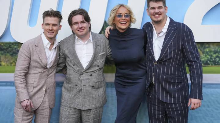 Sharon Stone posa por primera vez con sus tres hijos adoptivos