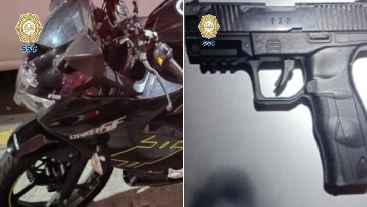 Con pistola de plástico, menores de 14 y 15 años roban moto en la Venustiano Carranza