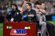 SF Giants’ Roupp carted off field following comebacker