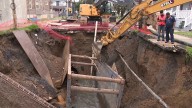 Rain delays repairs on massive hole on Horton Street in Wilkes