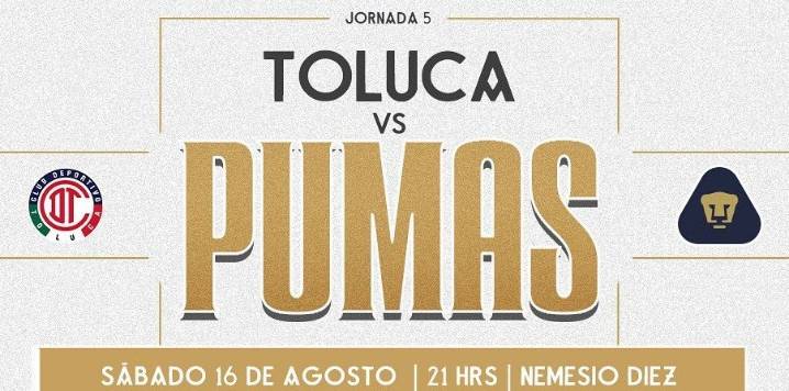 Toluca enfrenta a los Pumas