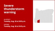 Update: Quarter-sized hail and damaging winds expected with thunderstorms in Jackson County Tuesday