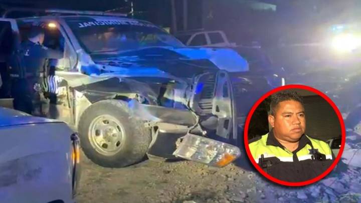 Policía reportado grave tras ser atropellado por tráiler; es padre de tres pequeños niños