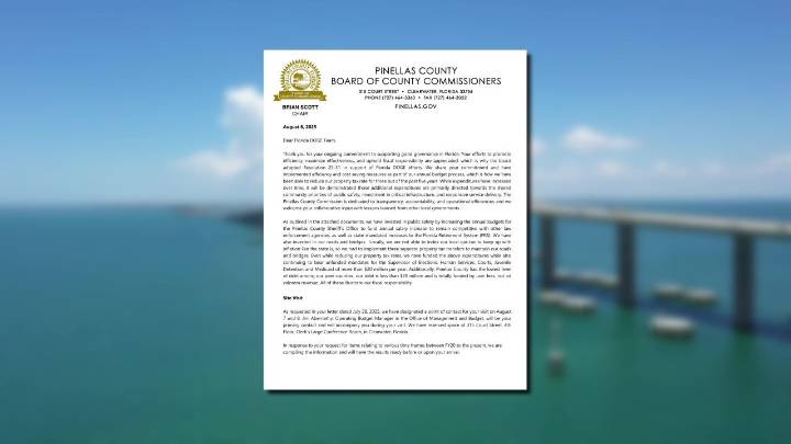 Pinellas County responds to Florida DOGE letter as on