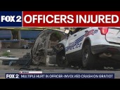 2 officers injured in Detroit crash