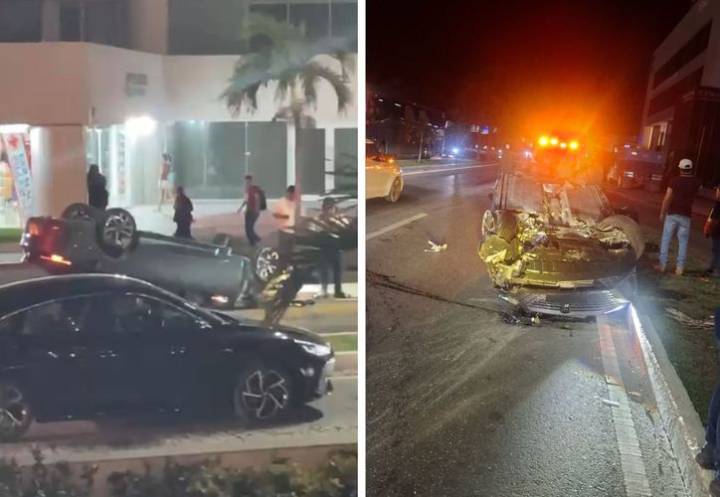 Conductor alcoholizado provoca volcadura en la Zona Hotelera de Cancún