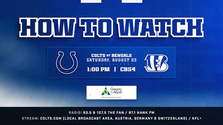 How to watch the Indianapolis Colts at Cincinnati Bengals on August 23, 2025