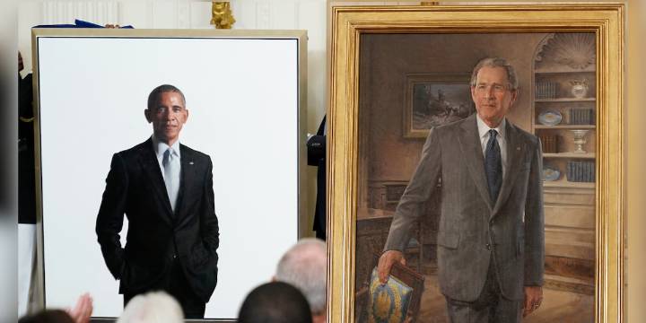 Trump moves Obama, Bush portraits to hidden stairwell in White House