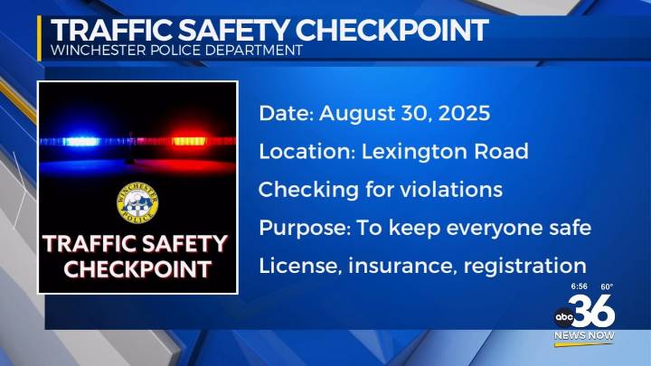 Winchester police to conduct traffic safety checkpoint this weekend