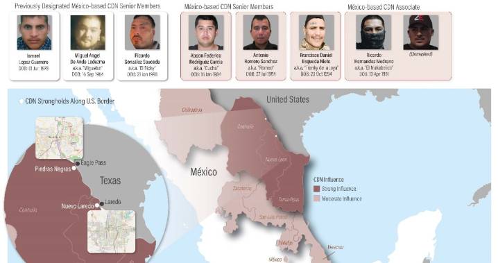 EEUU sanciona a 3 miembros del Cártel del Noreste y a rapero mexicano por ser su socio