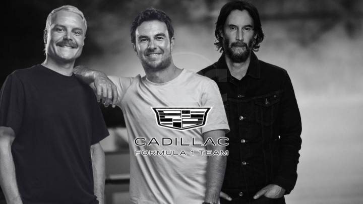 ¿Es una simulación? Keanu Reeves narrará la docuserie de Cadillac en F1 con ‘Checo’ Pérez y Bottas