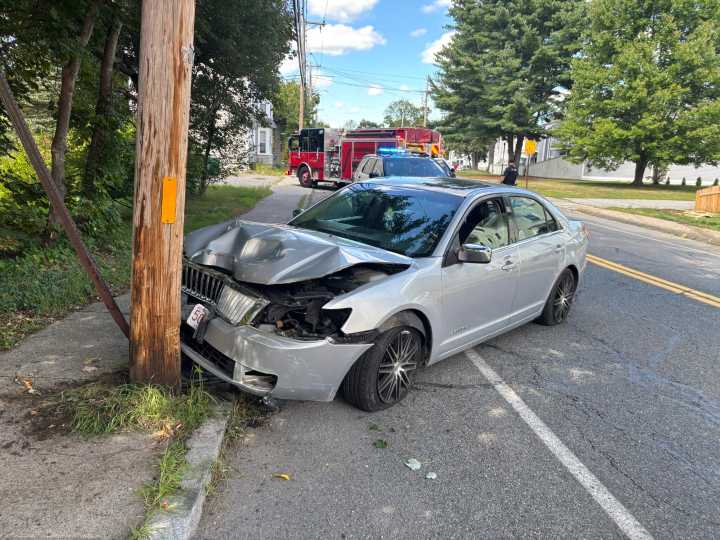 Car crashes into utility pole in Attleboro